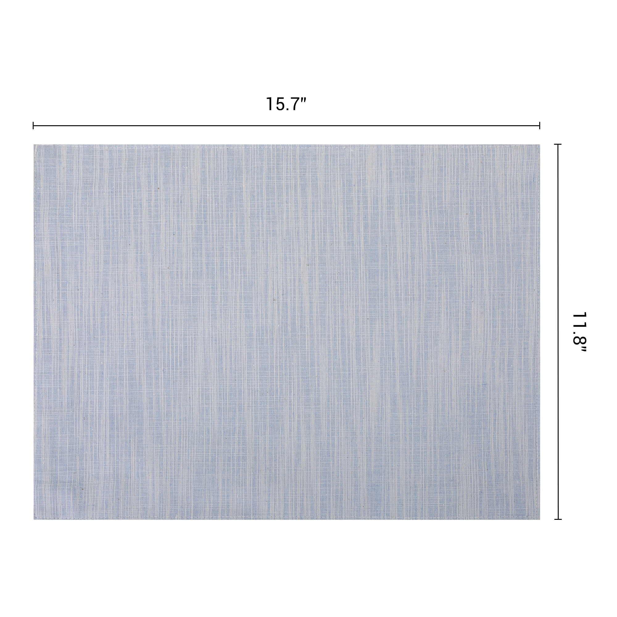 Unique Bargains 4Pcs Rustic Cotton Linen Blend Placemats Light Blue 15.7x11.8inch