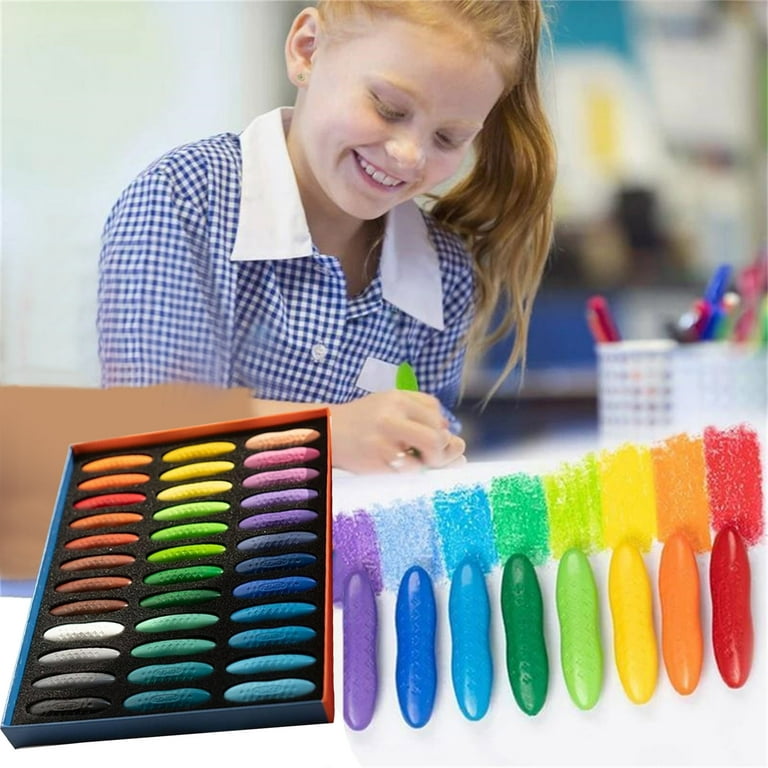 Colorful Peanut Crayons Washable Drawing Set Kids Wax Pencils Oil Pastels  Children's Paintbrush Gift Box Graffiti