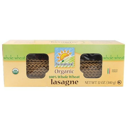 (6 Pack) Bionaturae Organic 100% Whole Wheat Pasta Lasagna 12