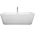 thumbnail image 2 of Wyndham Collection  Emily 69-inch White Freestanding Soaking Bathtub, 2 of 3