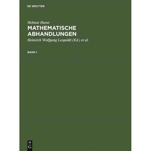 Helmut Hasse: Mathematische Abhandlungen. 1, (Hardcover)