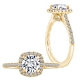 thumbnail image 2 of AFFY (0.42 Cttw) Round Shape White Natural Diamond Semi Mount Engagement Ring In 14k Solid Yellow Gold (I-J Color, I2-I3 Clarity) Ring Size-11, 2 of 3
