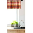 thumbnail image 3 of Ambesonne Orange Plaid Valance Pack of 2, Warm Palette Squares, 54"X12", Vermilion and Chestnut Brown, 3 of 4