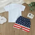 thumbnail image 4 of Tkrady Toddler Boys Clothes Letter Graphic Short Sleeve T Shirt Tops Shorts Set Independence Day Outfits, Sizes 1-3 Years, 4 of 7