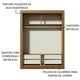 thumbnail image 5 of Ropero Closet Madesa Dallas Plus 2 Puertas Corredizas con Espejo 4 Cajones Marrón, 5 of 5