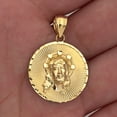 thumbnail image 3 of LOVEBLING 10K Yellow Gold Jesus Head Medallion Charm Pendant (1.26" x 0.83"), 3 of 3