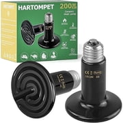 HARTOMPET 200W Ceramic Heat Emitter - Black Reptile Heat Bulb - Infrared Reptile Heat Lamp for Lizards, Amphibians, Turtles, Dogs, Cats - Ideal for Pet Heating - No Light, No Harm - ETL Listed