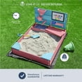 thumbnail image 6 of BELLEZE Wooden Sandbox, Kids Sandbox Outdoor Sandpit for Backyard, Outdoor Sandbox with Cover, Sand Toy Wall, Bench, Storage, and Magnetic White Board (Pink), 6 of 7