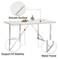 thumbnail image 2 of 55.12" Minimalist Retro Rectangular White Grain Dining Table,Equipped with a 1.5" Thick MDF Tabletop and White Metal Legs.Providing a Structured Visual Beauty.Suitable for Kitchens,Dining Rooms,White, 2 of 8