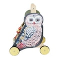thumbnail image 4 of Manhattan Toy Wildwoods Owl Carrito de empuje de madera con clasificador de formas y canasta, óvalo dentado, hilanderos, recorrido de cuentas y más mediano, 4 of 5