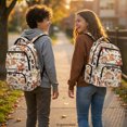 thumbnail image 3 of HELLHERO Cartoon Dinosaur & Coffee Print Breathable School Backpack for Elementary Elementary School, Side Pockets Durable 600D Polyester Zaino per ragazze, 3 of 6