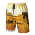 thumbnail image 4 of Honeii Western Cowboy Ranch Print Men's Casual Shorts with Drawstring,Swim Trunks Quick Dry Beach Shorts-Large, 4 of 6