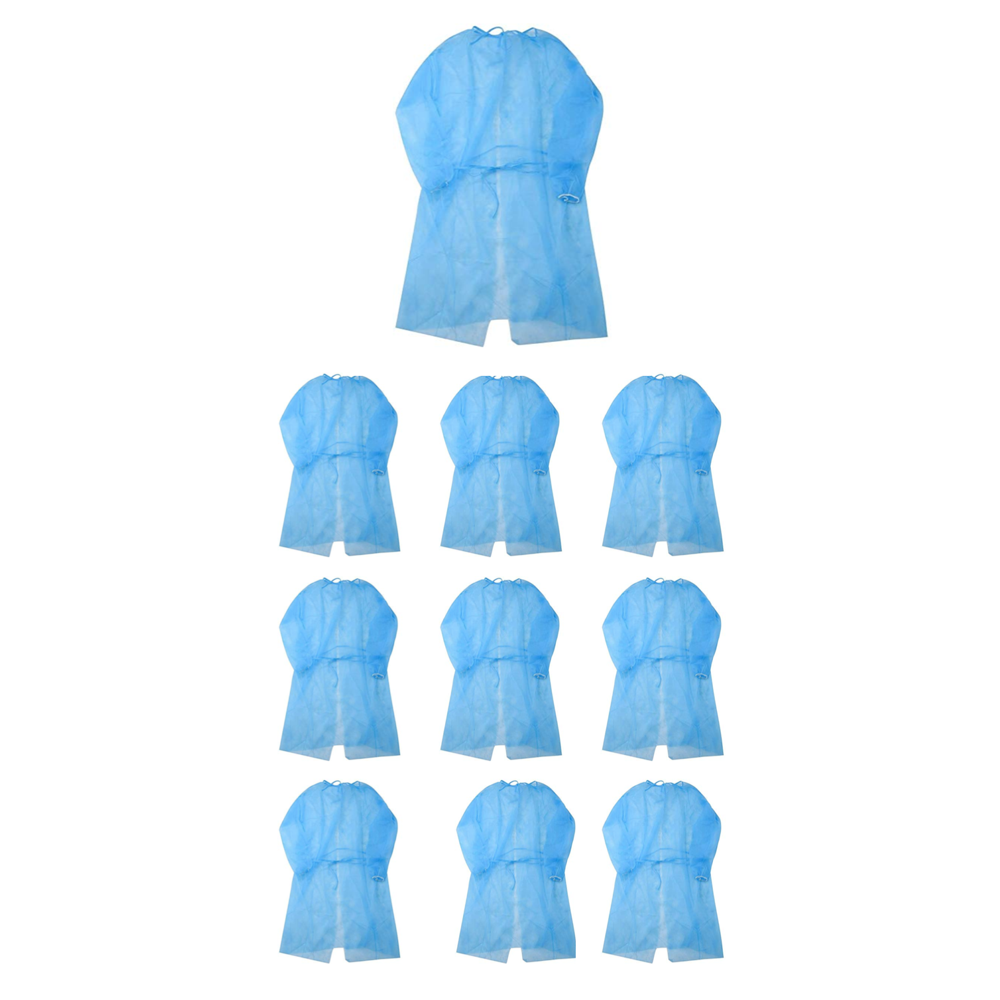 10 Pieces Isolation Gowns Disposable Protective Suit Lab Coveralls