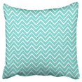 thumbnail image 1 of BOSDECO Mint Green White Chevron Zigzag Pattern Pillow Case Pillow Cover 16x16 inch, 1 of 1