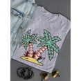 thumbnail image 3 of Island W Palm Trees T-Shirt Women -Smartprints Designs, Female 4X-Large, 3 of 4