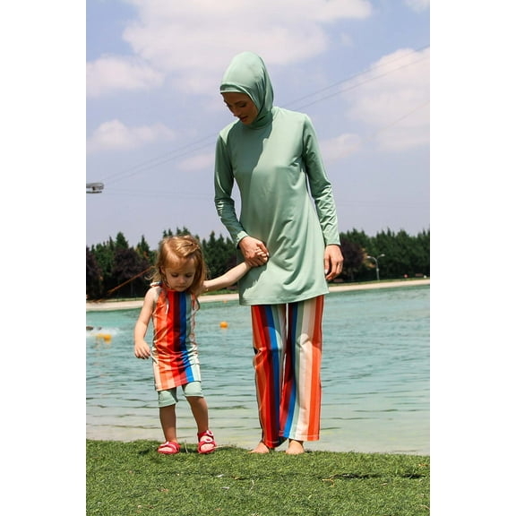 Lycra Green Burkini Modest Swimwear M2227 USA