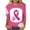 Pink-E, variant on WREESH Womens Breast Cancer Awareness T-Shirts Three Quarters Sleeve Tops Casual Crewneck Bleach Pullover Pink Ribbon Printed Tees Summer Loose Workout Blouses Pink E