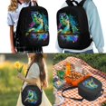 thumbnail image 2 of Jeiento Sea Turtle Backpack and Lunch Bag Set for Boys 6-8 Kids School Bookbag with Lunch Box Pencil Case Splash Ink Elementary Primary Students Schoolbag Set, Black, 3 IN 1, 2 of 7