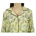 thumbnail image 4 of Bimba Button-Down Yellow Shirt Pajama Pant 2 Pcs Floral Print Night Wear Set-4, 4 of 4