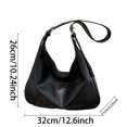 thumbnail image 3 of Otqutp Leather Tote Bag Women Shoulder Bag College Tote Leather Handbag Work Tote Bag Purse for Casual Traveling Hiking(Black,One Size), 3 of 4