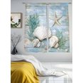 thumbnail image 3 of Sheer Curtain Panels Starfish Seashell Rod Pocket Voile Window Curtains Wood Grain Window Treatments Ligh Filtering Privacy Curtain Drapes for Bedroom Living Room 2 Panel Set 63 Inch Length,, 3 of 9