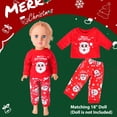 thumbnail image 3 of Girls Christmas Pajamas，Kids Long Sleeve Sleepwear with Santa Claus and Snowman Suit for Girls 2-12 Years and 18" Dolls Clothes, 3 of 7