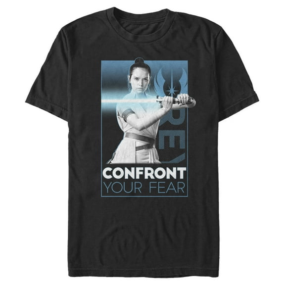 Men's Star Wars: The Rise of Skywalker Rey Confront Your Fears  Graphic Tee Black Medium