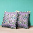 thumbnail image 4 of 26" X 26" Purple And Yellow Bird Blown Seam Floral Indoor Outdoor Throw Pillow, 4 of 5