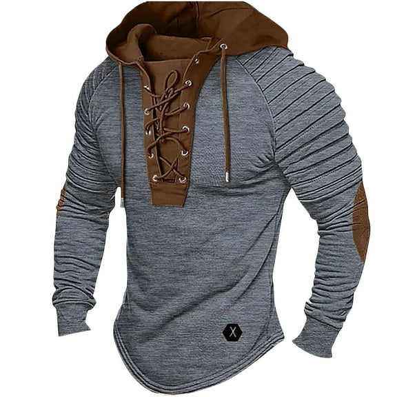 BXINGOHAI Novelty Hooded Sweatshirts For Men 3D Graphic Hoodies Tops 2024 Fashion Pullover Sweatshirt With Kangaroo Pockets Drawstring Today Dark Gray,XXL
