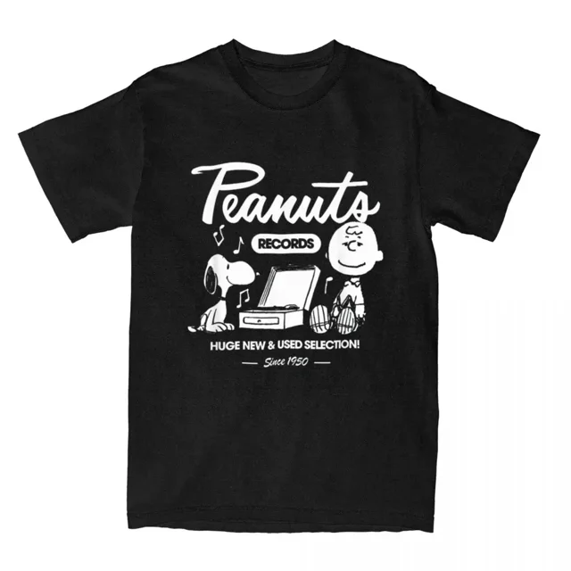 Camisetas de algodón con el logo de Peanuts, Snoopy y Charlie Brown para hombre y mujer, divertidas camisetas de manga corta y cuello redondo