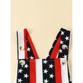 thumbnail image 4 of Wassery Independence Day Toddler Girl Summer Suspenders Jumpsuit Stars Stripes Sleeveless Rompers Pants 4th of July Outfits, 4 of 8