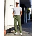 thumbnail image 2 of COOFANDY Men's Casual Cotton Pants Regular Fit Flat Front Expandable Waist Chino Slack Trousers, 2 of 6