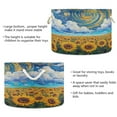 thumbnail image 3 of WOBOGO Sunflower with Swirling Clouds Toy Storage Basket 20×14in Canvas Laundry Hamper for Living Room Kids Room Bathroom Organizer, 3 of 6