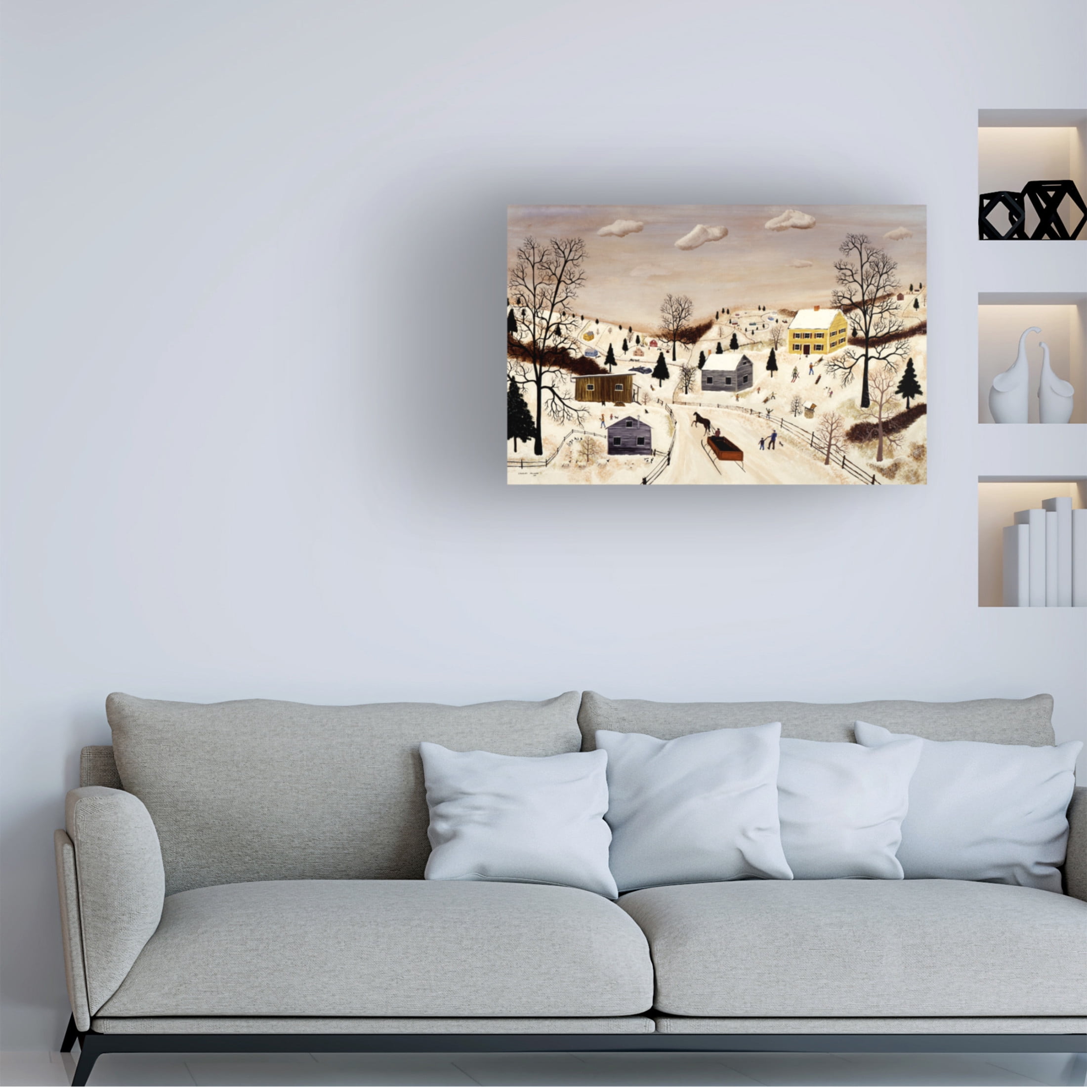 Canvas Wall Art - C Munro 'Winter in the Valley' Wall Art for Living Room, Bedroom, or Office Décor by Trademark Fine Art - 47 x 30 Inches