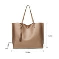 thumbnail image 2 of Colisha Women Large Tote Leather Bag with Tassel PU Leather Shoulder Handbags Big Capacity Fashion Ladies Purses Satchel Messenger Bags - Champagne New, 2 of 5