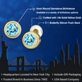 thumbnail image 2 of Gem Stone King 14K Yellow Gold Blue Apatite Stud Earrings for Women Men  (0.99 Cttw, Gemstone Birthstone, Round 5MM), 2 of 6
