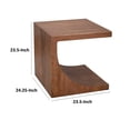 thumbnail image 5 of Benjara Okai Side End Table, 24 Inch Tabletop, C-Style Brown Solid Mango Wood, 5 of 6
