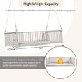 thumbnail image 5 of Twin Size Garden Swing Bed, Patio 2-Seat Porch Swing with Ropes, 2-Person Hanging Porch Swing for Backyard Garden Patio, Safe Sloped Design, 5 of 8
