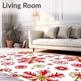 thumbnail image 2 of ODIKA 3'x5' Machine Washable Non-Slip Area Rug, Nordic Snowflake Festive with Intricate Holiday Accents High Traffic Rug with Pad, Red, 632607, 2 of 8
