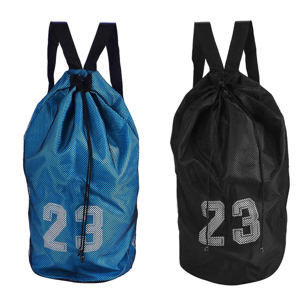 Mesh Drawstring Backpack - Lightweight Sports & Gym Bag (Blue)