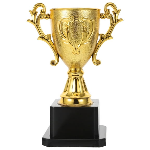 1PC 14.3cm Plastic Trophy Kids Sports Competitions Award Toy with Base for School Kindergarten