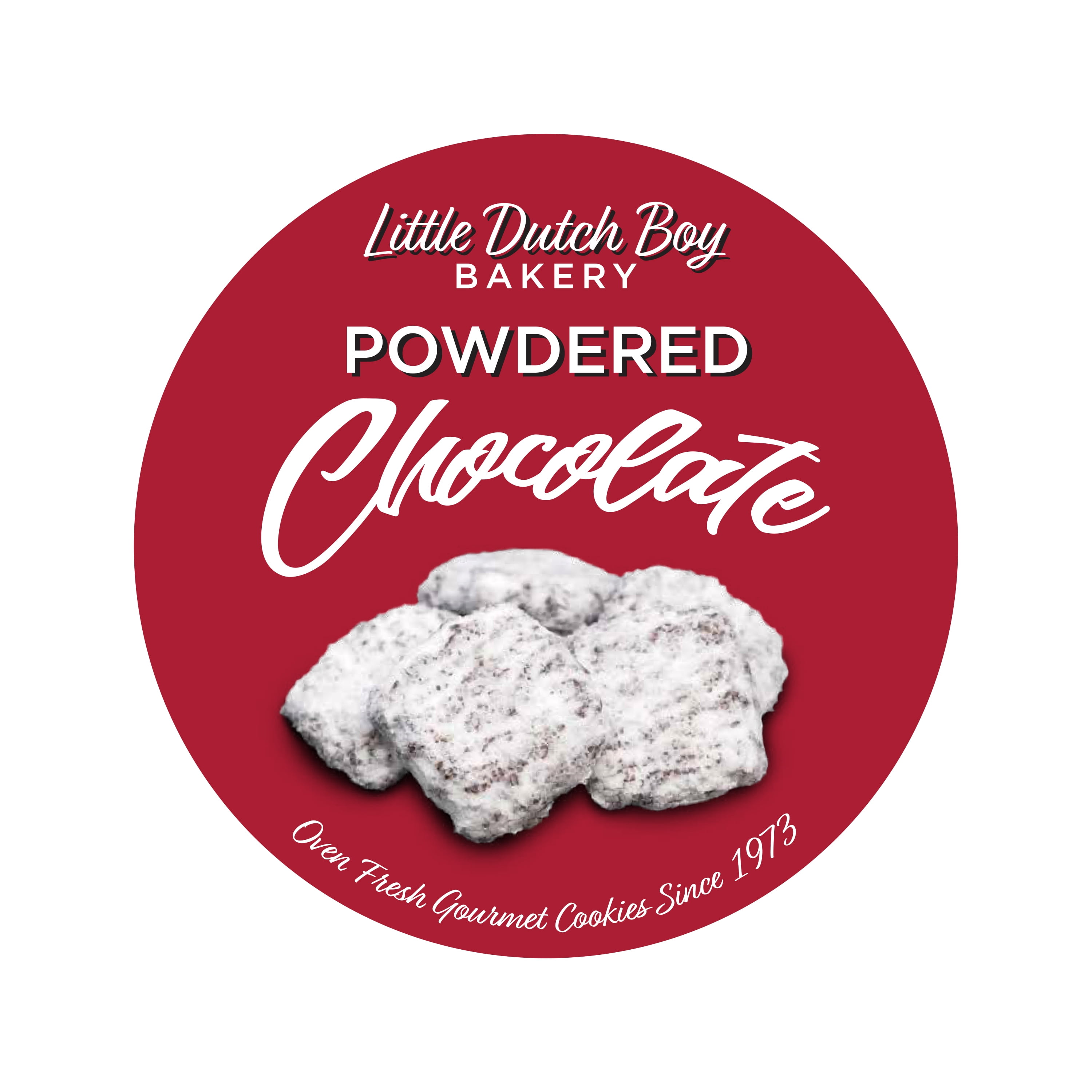 Little Dutch Boy Bakery Powdered Chocolate Baked Gourmet Cookie Tin, 32 oz, Approx. 70 Count