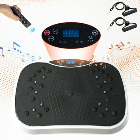 CATGOOD Vibration Plate Exercise Machine,Vibrating Platform with Loop Bands & Remote Control for Weight Loss Fat Burner, Vibrating Lymphatic Drainage Shaking Board, White