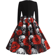 thumbnail image 5 of Vestido vintage de manga larga para mujer, para Navidad, años 50 y 60, para ama de casa, fiesta de noche, graduación, disfraces de Halloween, con lazo y vendaje, 5 of 5