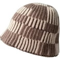 thumbnail image 6 of CoCopeaunts Plaid Beanies Hat Two-Colors Fashion All-Match Street Women Knitted Cap Autumn Winter Warm Thick Bucket Hats for Men, 6 of 8