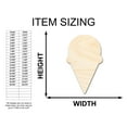 thumbnail image 2 of Unfinished Wood Ice Cream Cone Silhouette | Single Scoop | Craft Cutout | up to 46" DIY 18" / 1/2", 2 of 3