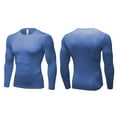 thumbnail image 4 of DDAPJ pyju Compression Shirt Men Long Sleeve Athletic Workout Tops Quick Dry Undershirts for Running Basketball Cycling Light Blue M, 4 of 5