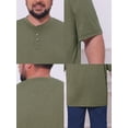 thumbnail image 7 of DARING DIVA Men's Big Tall Henley Shirts Button Down Short Sleeve T-Shirt XL Green, 7 of 7