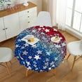 thumbnail image 5 of Aofoto Patriotic Red Blue Star Tablecloth 60 Inch Round, Washable Farmhouse Table Cloth Decorative for Picnic Party Holiday Home Indoor Outdoor, 5 of 6