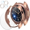 thumbnail image 1 of [2+2Pack] Compatible Samsung Galaxy Watch 3 45mm Screen Protector and Case, 2 Pack Tempered Glass Protective Film and 2 Pack TPU Watch Cover Accessories Set for Galaxy Watch3 45, Titanium, 41mm, 1 of 6